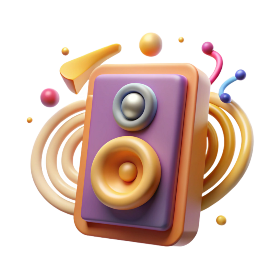 impressive minimalist Speaker Icon with Sound Waves Cutout exclusive png