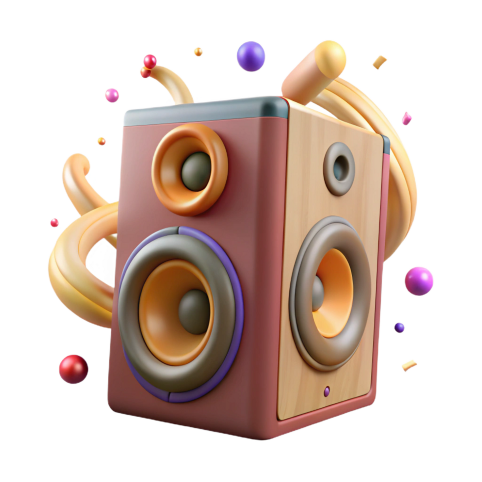 serene abstract Speaker System with Woofer Isolated on Transparent Background high resolution png