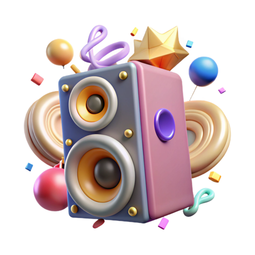 dramatic rustic Speaker with Amplified Sound Transparent Background premium png