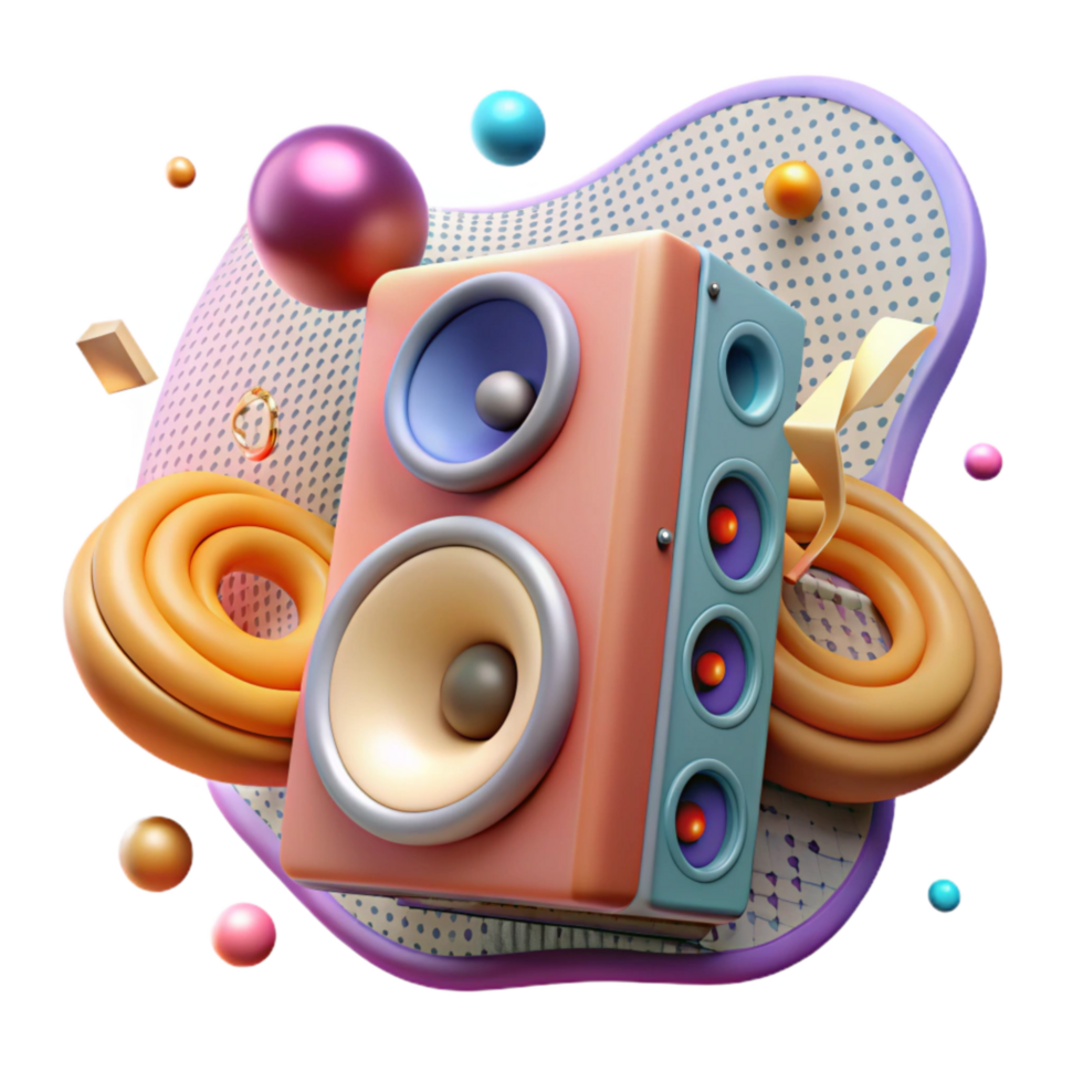 stunning artistic Speaker with Amplified Sound Transparent Background professional png