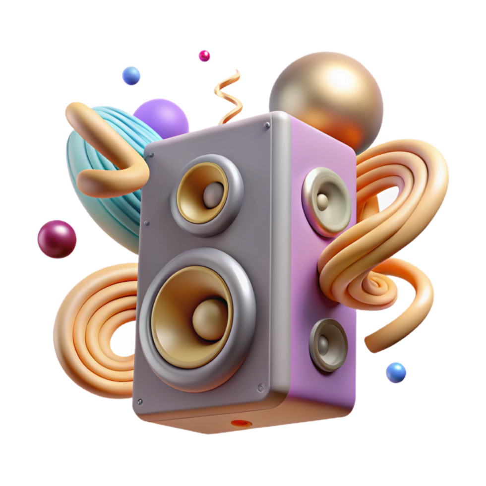 magnificent traditional Speaker with Sound Vibrations Transparent Background original png
