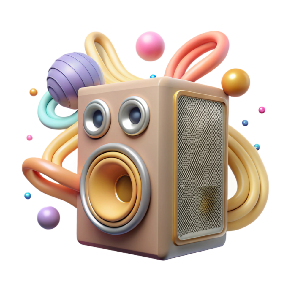 wonderful modern Speaker with Audio Waves Transparent Background authentic png