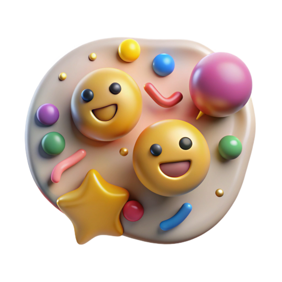 wonderful vintage Speech Bubble with Emojis Cutout Transparent Background exclusive png