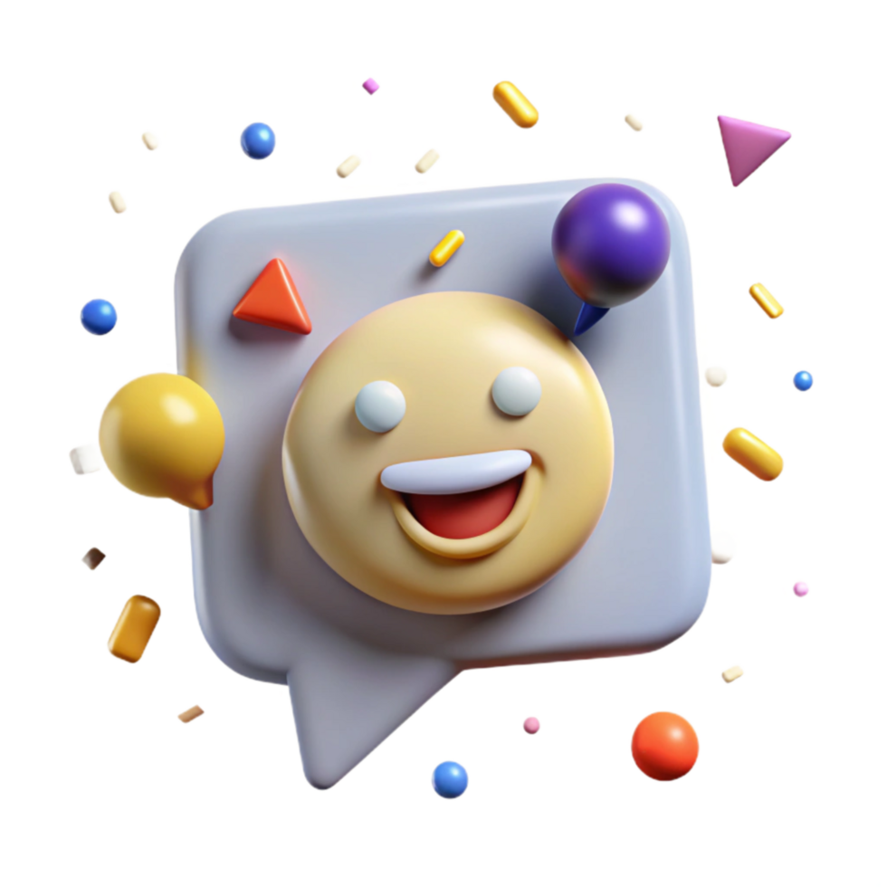 serene creative Speech Bubble with Exclamation Point and Laughter Isolated exclusive png