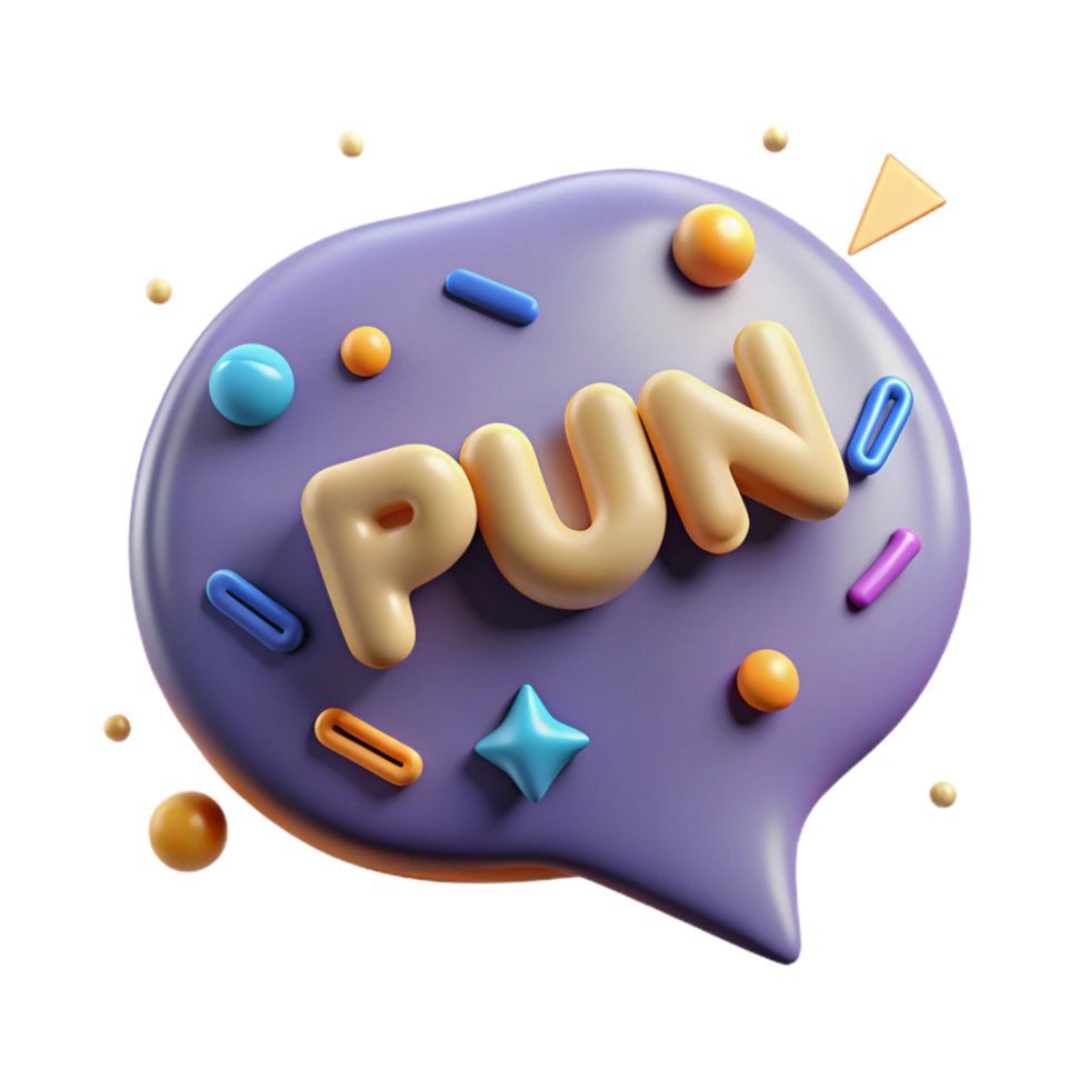 wonderful artistic Speech Bubble with Pun Intended Text Isolated detailed png