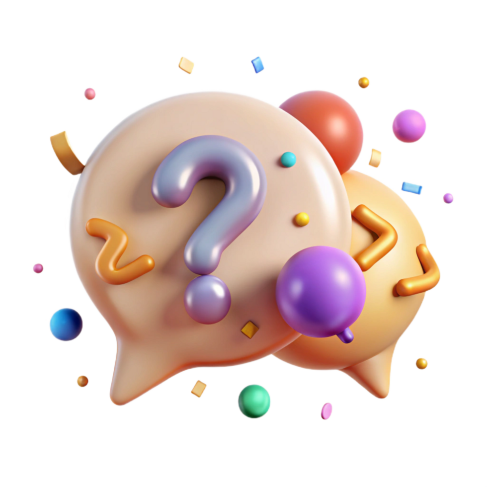 elegant modern Speech Bubble with Question Mark in Different Languages Transparent Background professional png