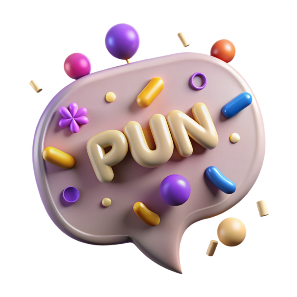 elegant artistic Speech Bubble with Pun Intended Text Isolated detailed png