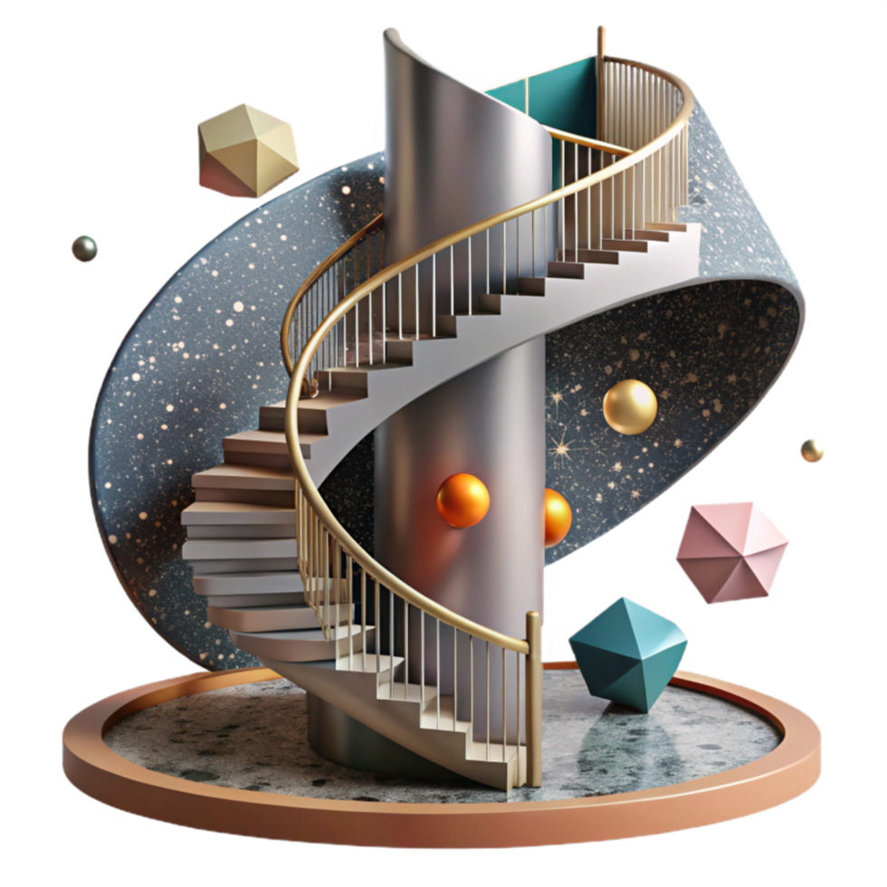 beautiful abstract Spiral Staircase Leading Upwards Cutout high quality png