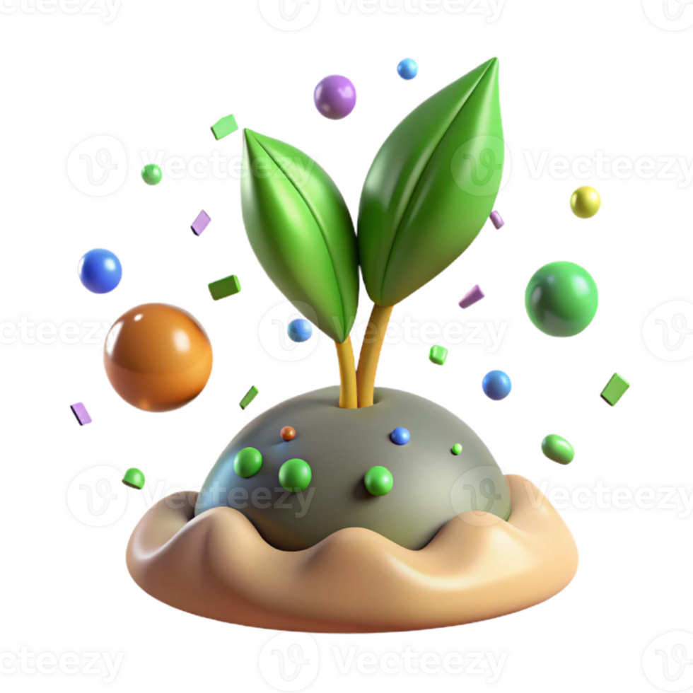 dramatic artistic Green Sprout Growing From Soil Transparent Background png