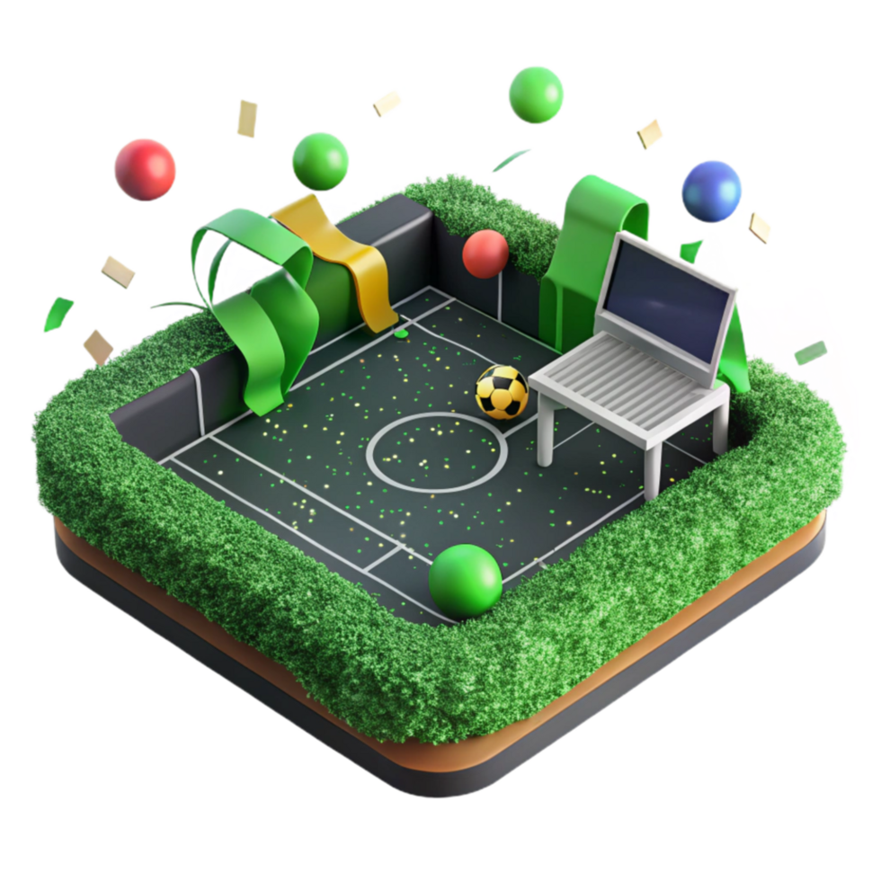 wonderful creative Sports Field Grass Green Isolated on Transparent Background genuine png