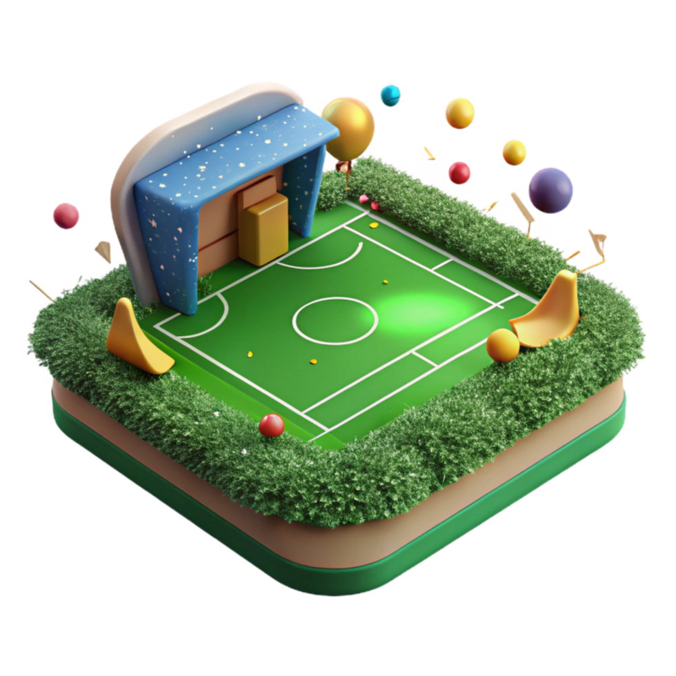 magnificent artistic Sports Field Grass Green Isolated on Transparent Background high quality png