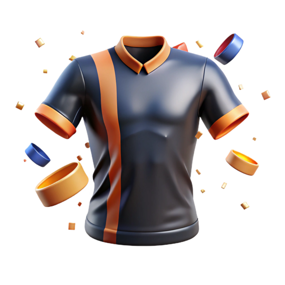 vibrant classic Sports Jersey Blank Front View Transparent detailed png