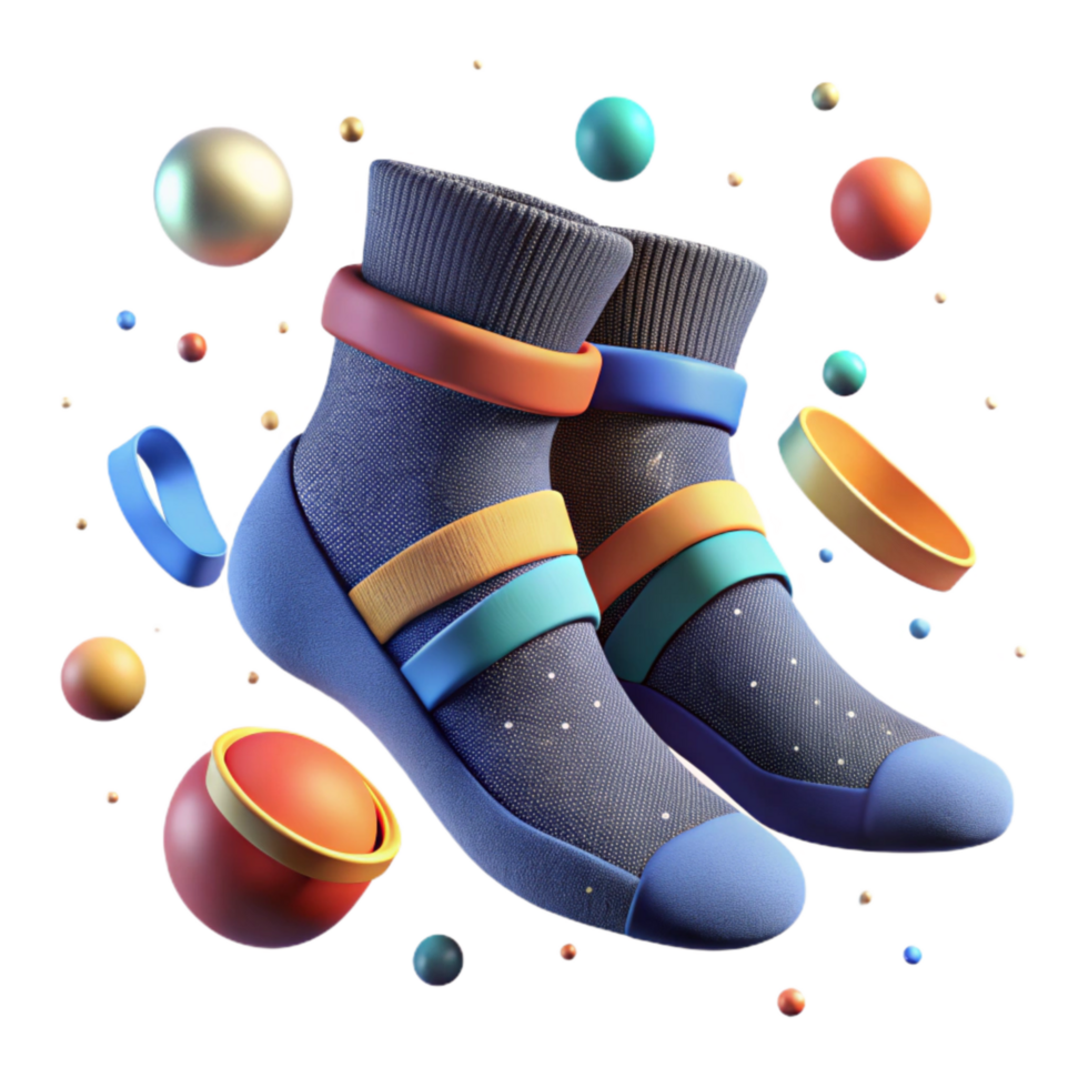 serene abstract Sports Socks Ankle Height Breathable Fabric Transparent Isolated high quality png