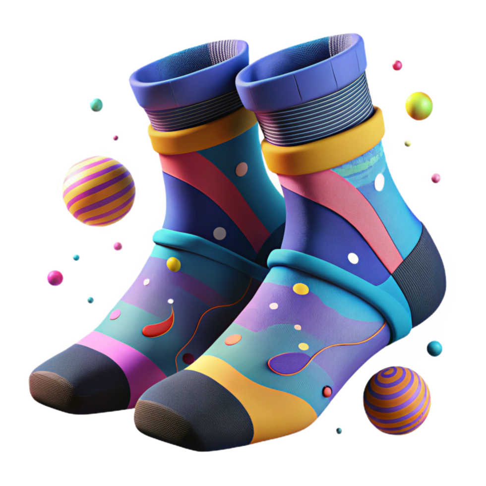 wonderful contemporary Sports Socks Breathable Fabric Bright Colors Cutout authentic png