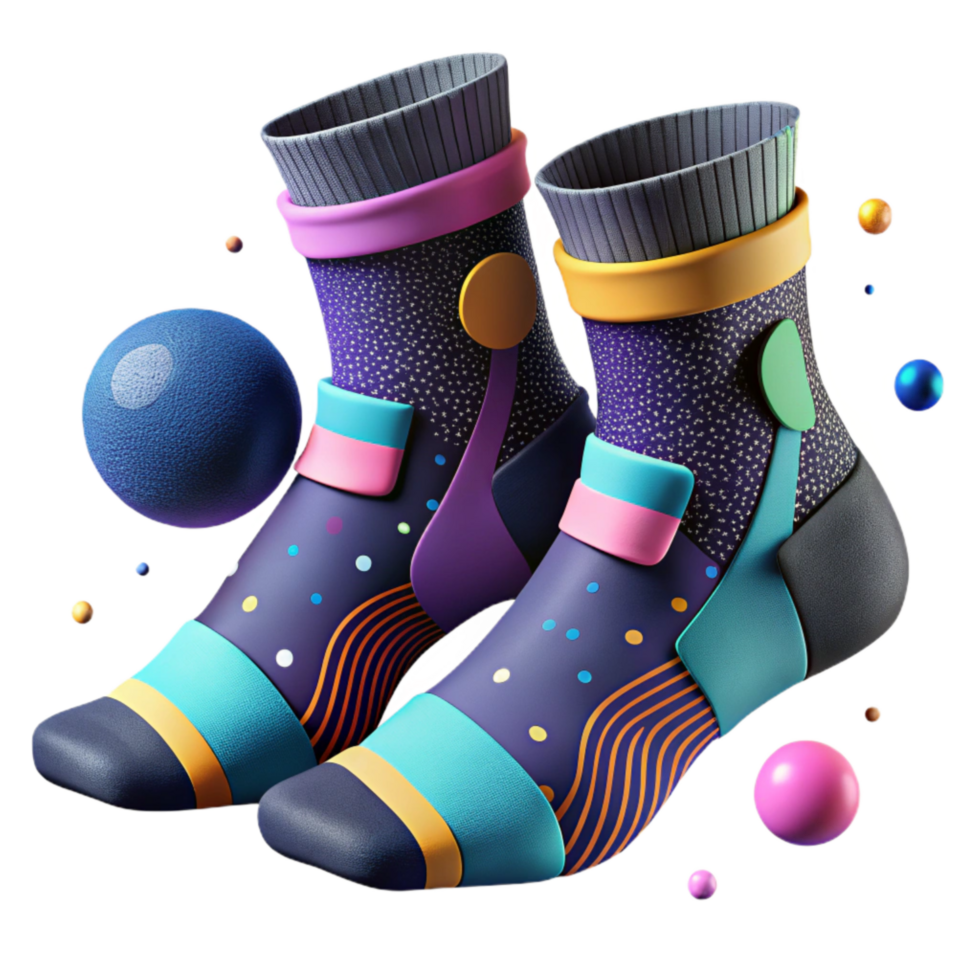 elegant rustic Sports Socks Breathable Fabric Bright Colors Cutout high resolution png