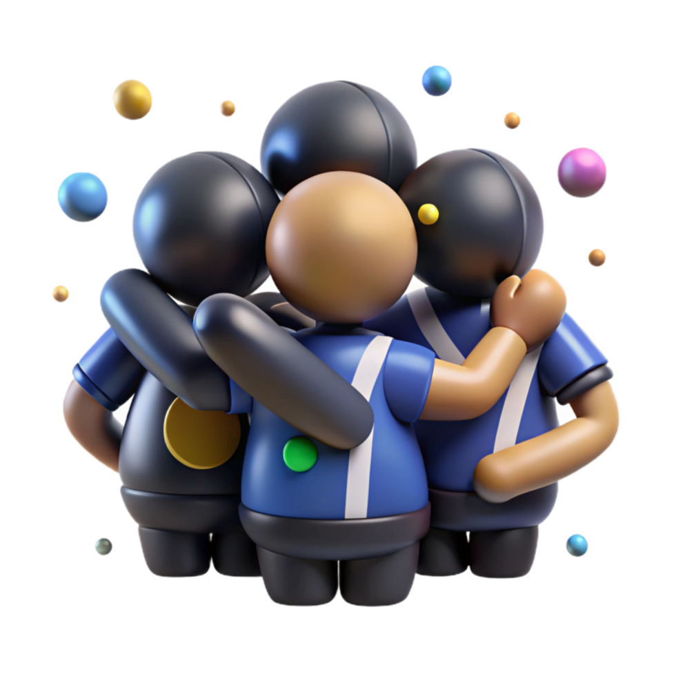 serene rustic Sports Team Huddle Isolated Teamwork Theme 4K png