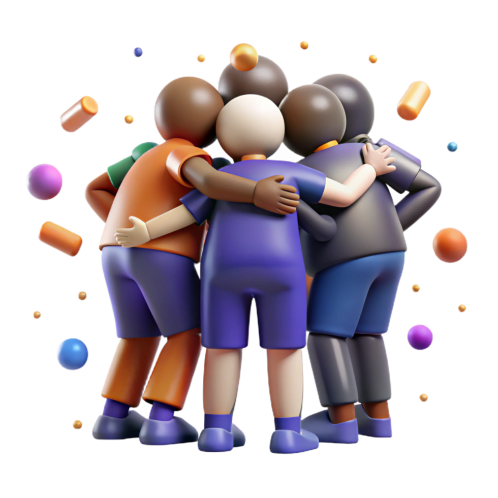 impressive minimalist Sports Team Huddle Isolated Teamwork Theme premium png