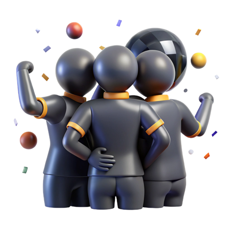 magnificent abstract Sports Team Huddle Silhouette Transparent Background high quality png