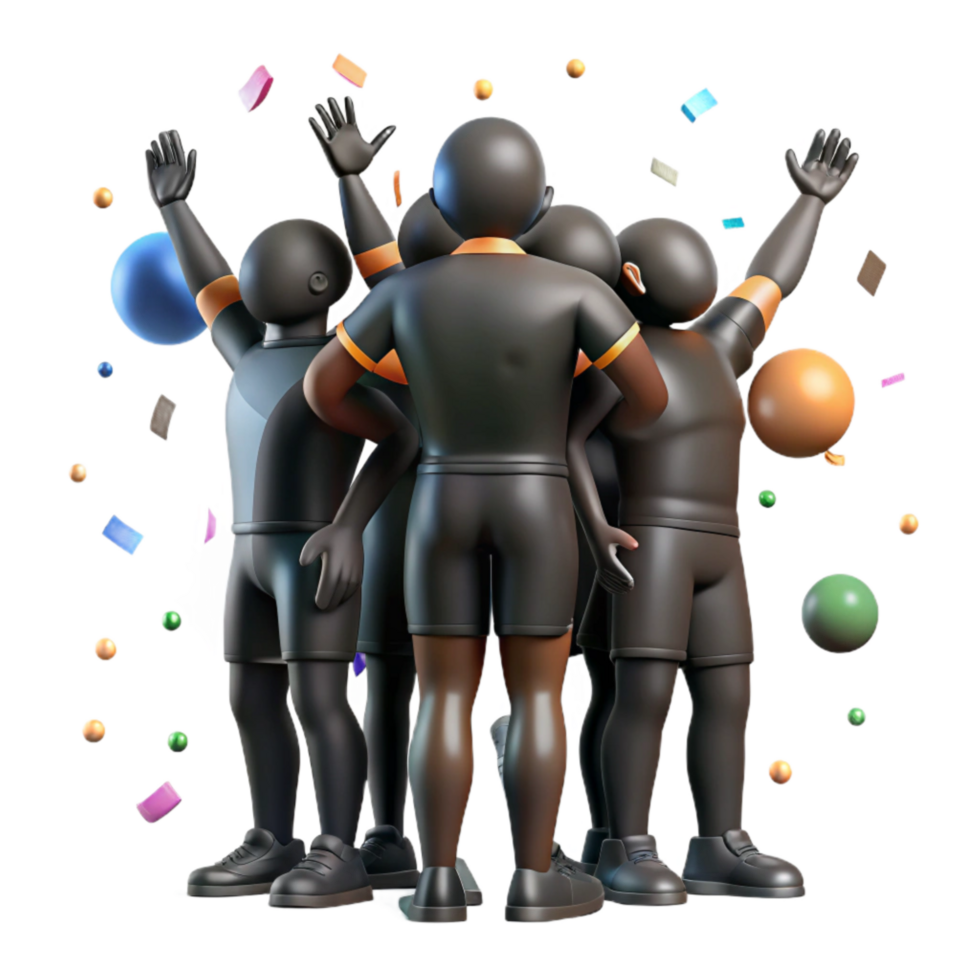 wonderful minimalist Sports Team Huddle Silhouette Transparent Background authentic png
