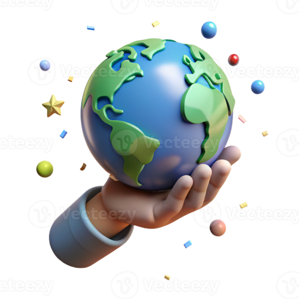 beautiful modern Hand Holding Earth Globe Soft Lighting Cutout professional png