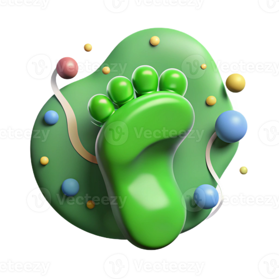 serene modern Green Footprint Symbol Isolated Element genuine png