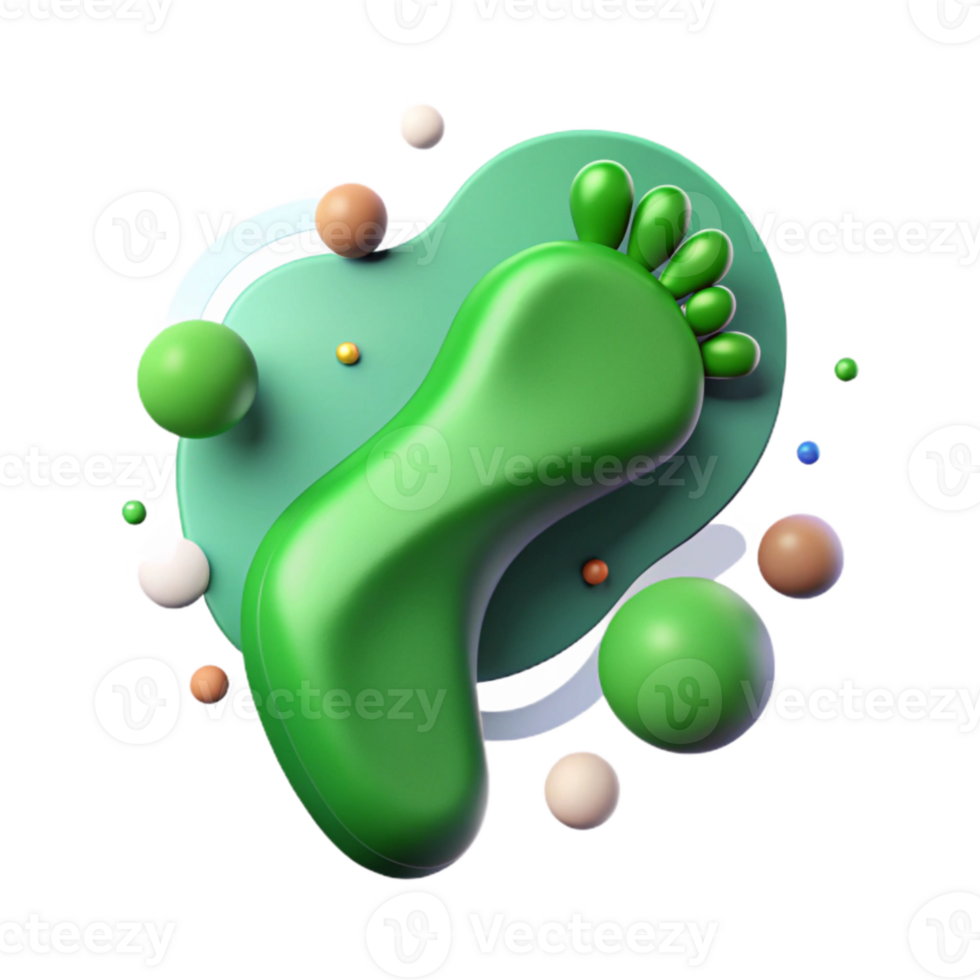 elegant abstract Green Footprint Icon Minimalist Style Isolated high quality png