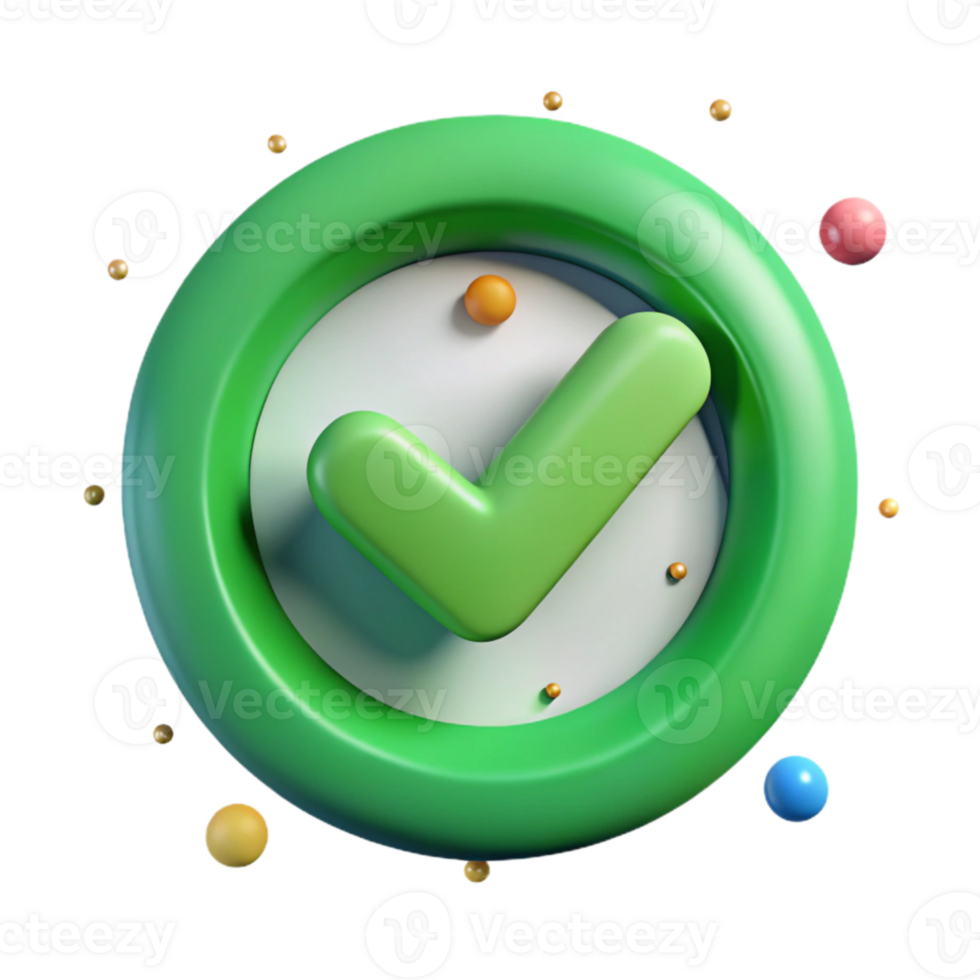 dramatic rustic Green Checkmark in Circle Isolated Element png