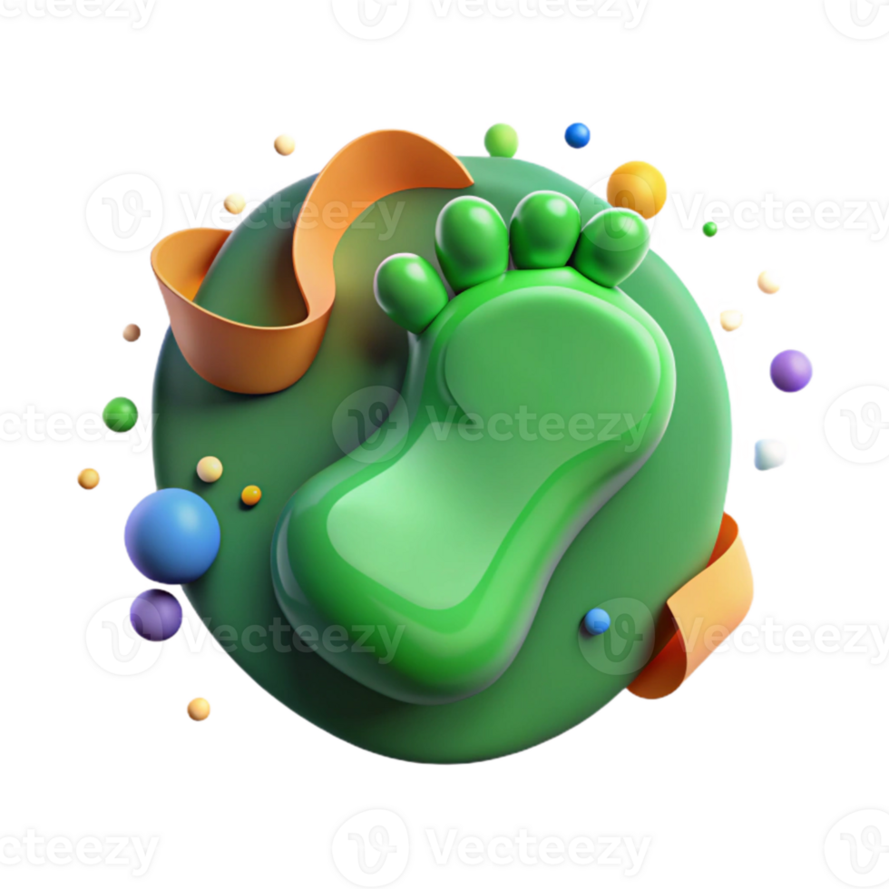 impressive creative Green Footprint Icon Isolated with White Background high resolution png