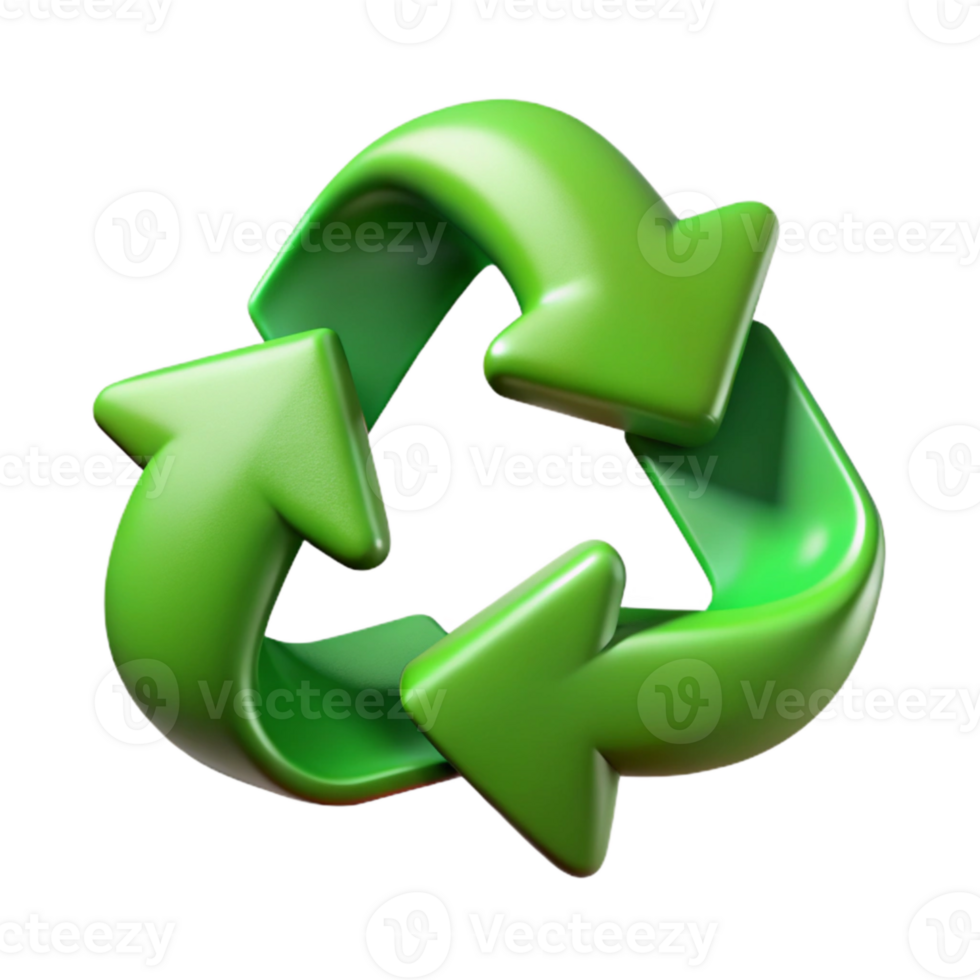 impressive minimalist Recycling Arrows Green Symbol Isolated Element professional png