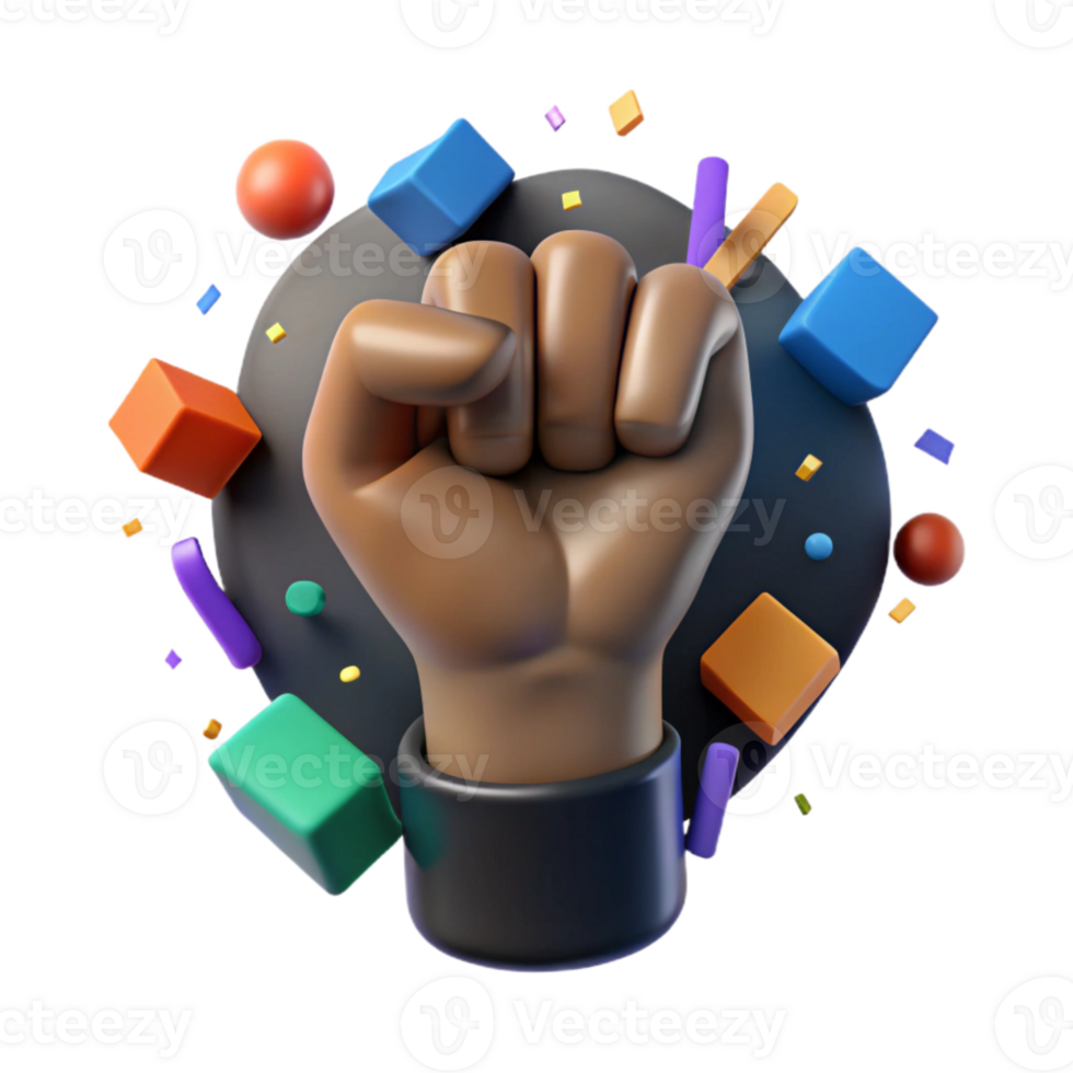 wonderful abstract Raised Fist Resilience Symbol Dark Background Isolated genuine png
