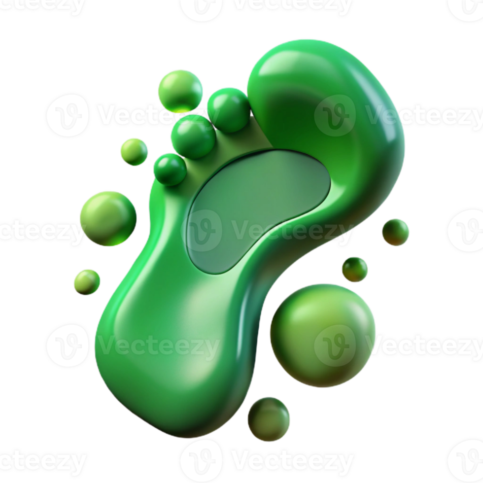 stunning artistic Green Footprint Outline Isolated Element authentic png