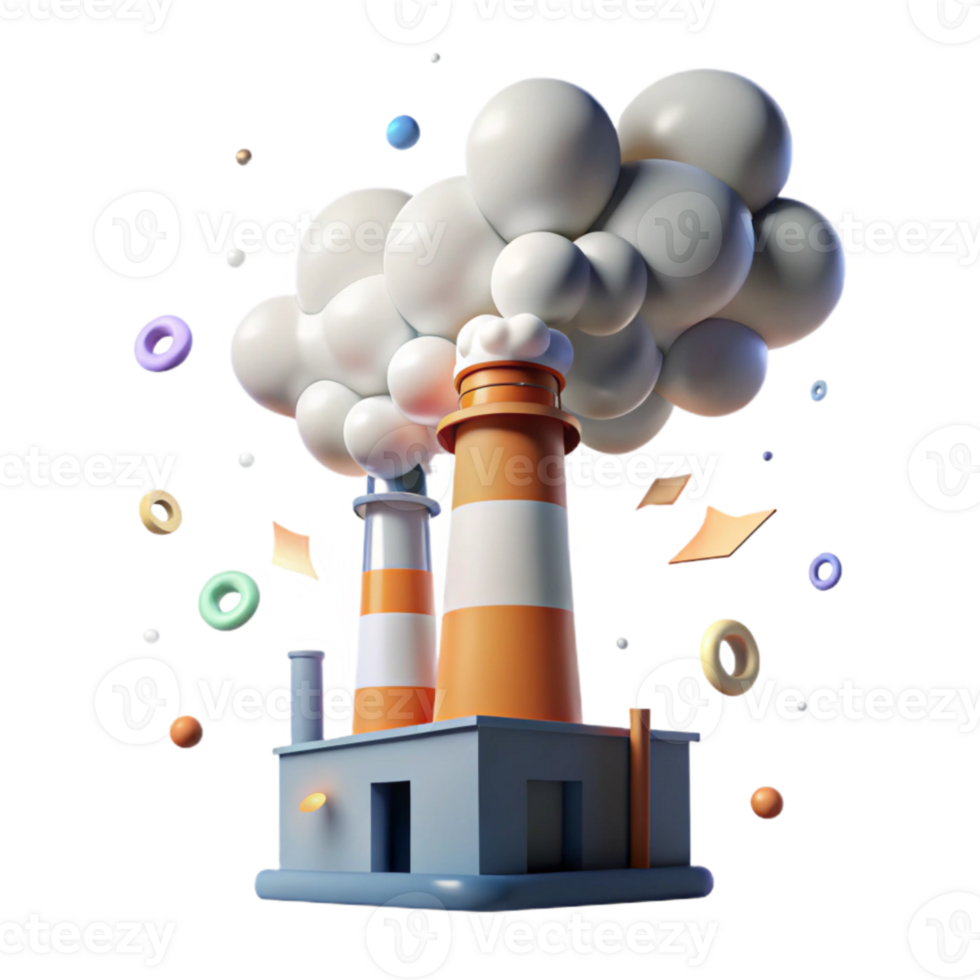impressive vintage Pollution Smoke From Factory Chimney Transparent Background png