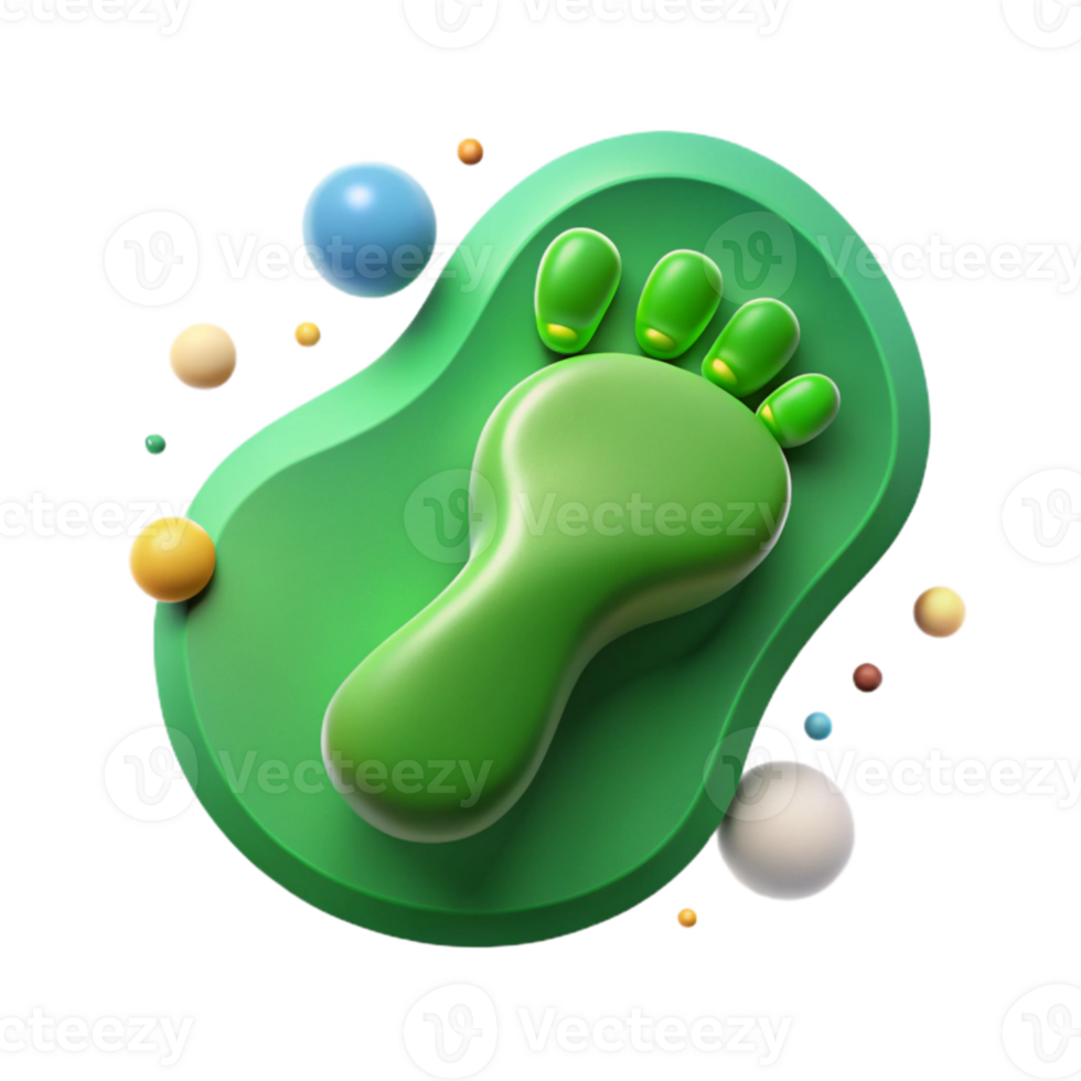dramatic vintage Green Footprint Icon Minimalist Style Isolated original png