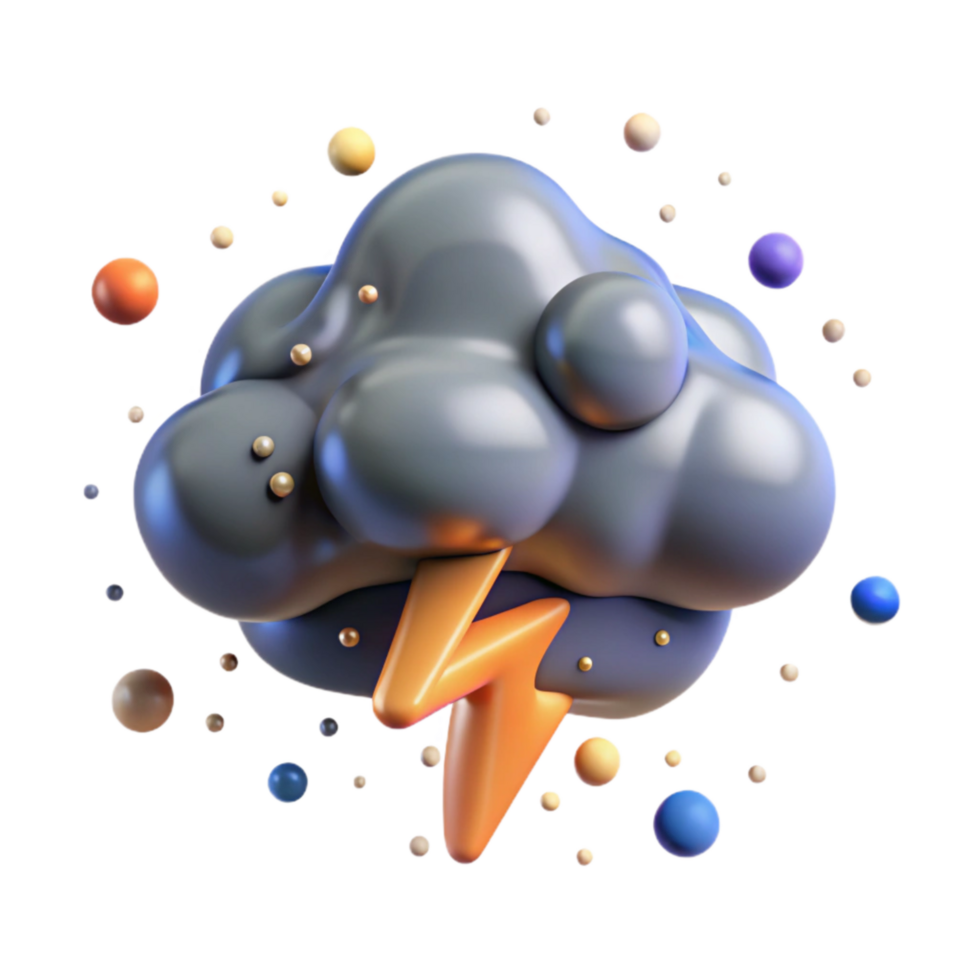 vibrant rustic Isolated Thundercloud with Lightning Effect original png