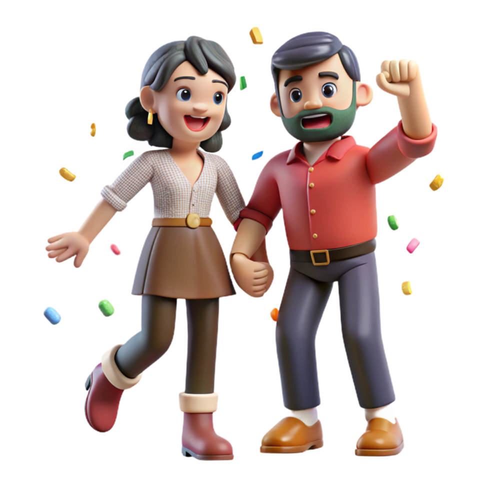 wonderful modern Square Dance Couple Holding Hands Cutout on Transparent Background detailed png