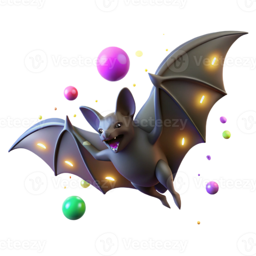 beautiful classic Isolated of Bat Flying Towards Bright Light authentic png