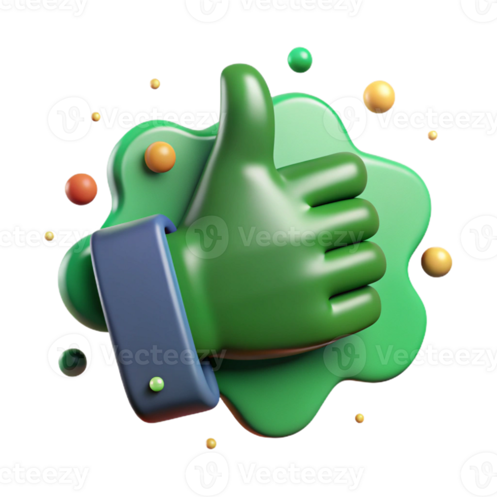 serene classic Green Thumbs Up Icon Simple Design Cutout Element png