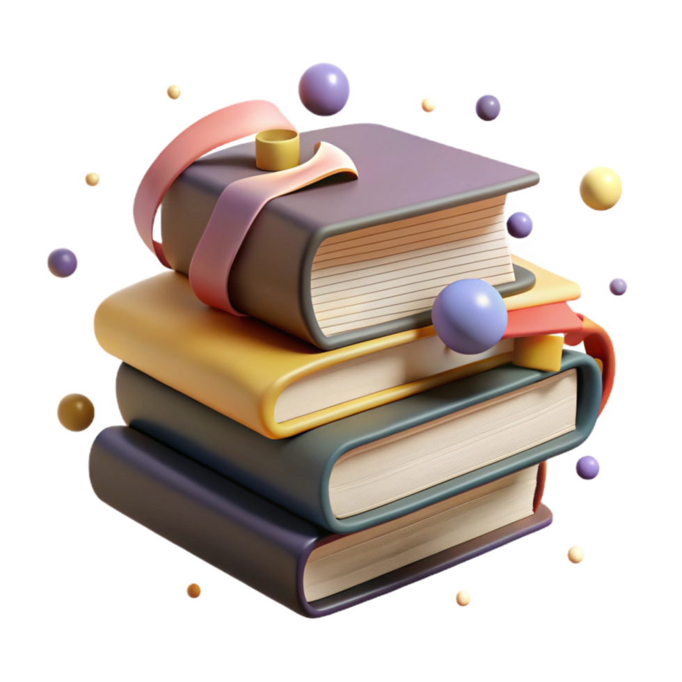 magnificent abstract Stack of Books Neutral Tones Isolated Element genuine png