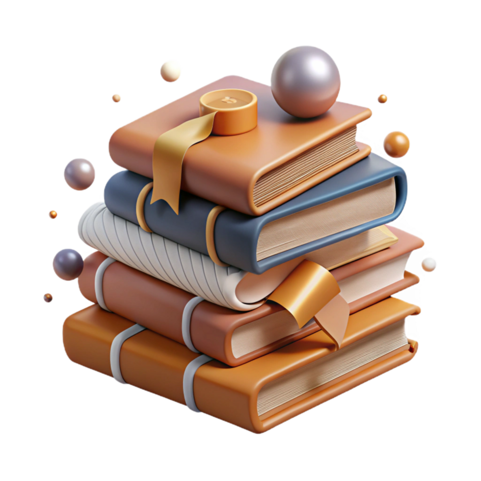 elegant rustic Stack of Books Neutral Tones Isolated Element original png