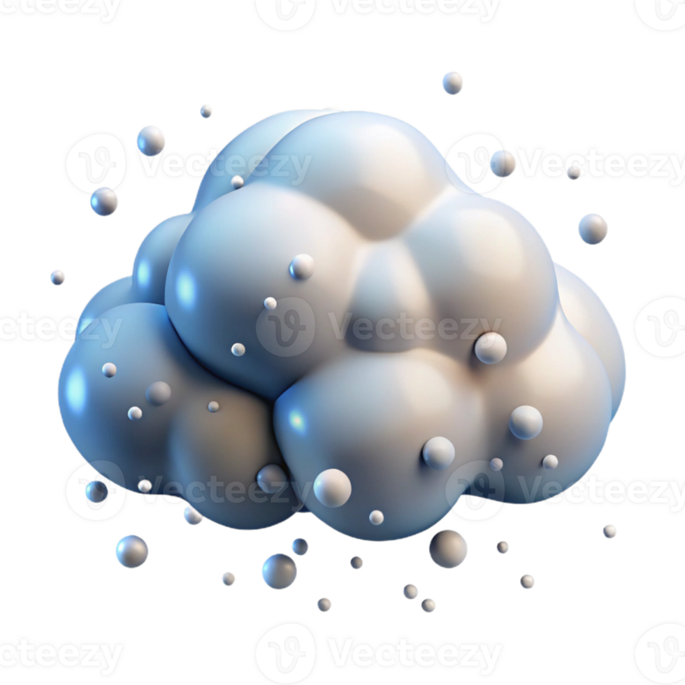 serene vintage Heavy Snow Cloud with Falling Snowflakes Transparent Background detailed png