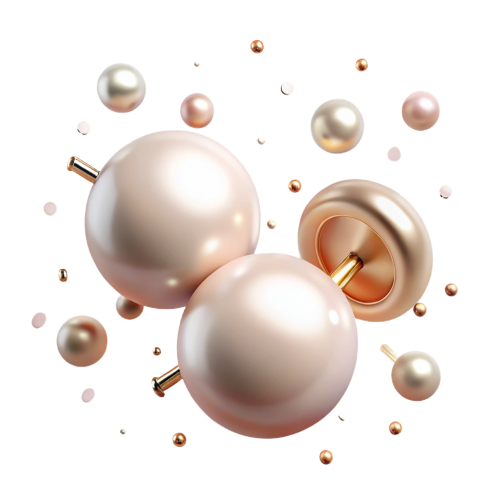 extraordinary minimalist Pearl Stud Earrings with Simple Design Transparent Background original png