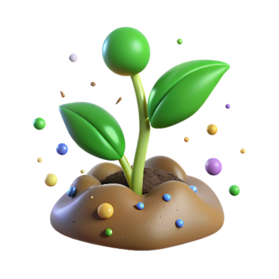 serene classic Green Sprout Emerging From Soil Cutout premium png