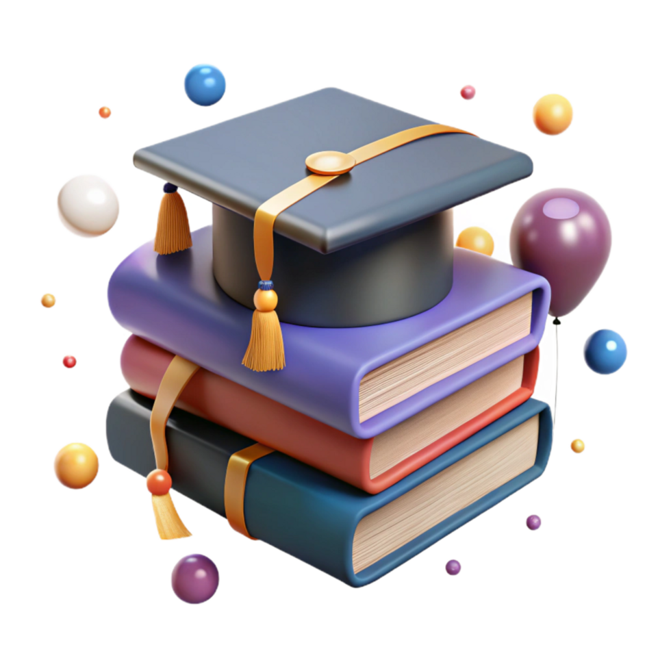 elegant traditional Stack of Books with Eyeglasses Cutout premium png