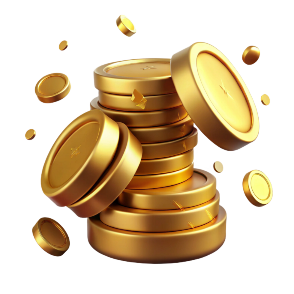 elegant contemporary Stack of Coins Gold Color Transparent original png