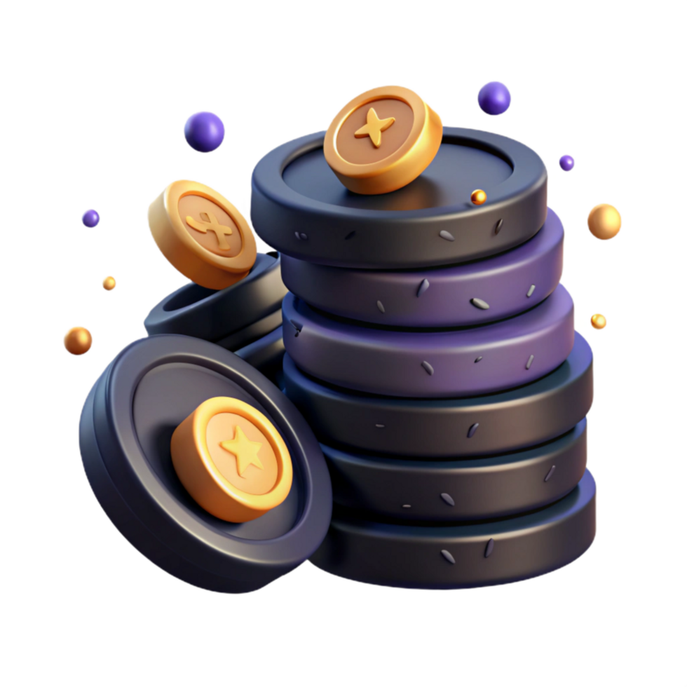dramatic traditional Stack of Coins Savings Concept Isolated premium png