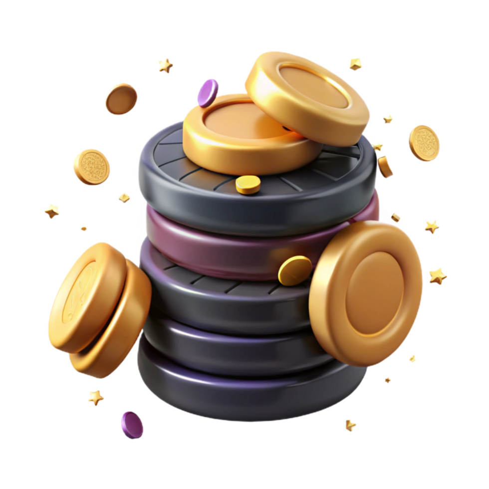 extraordinary artistic Stack of Coins Savings Concept Isolated genuine png
