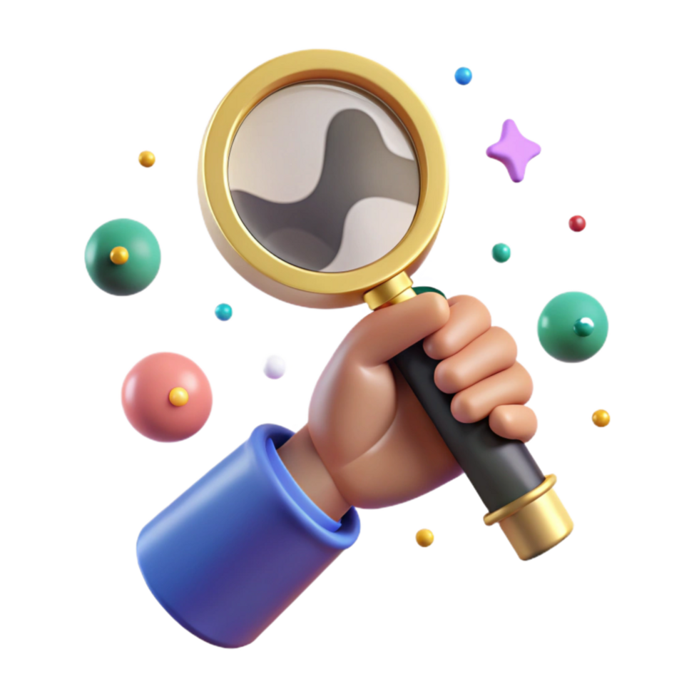 stunning creative Hand Holding Up Magnifying Glass Isolated Element genuine png