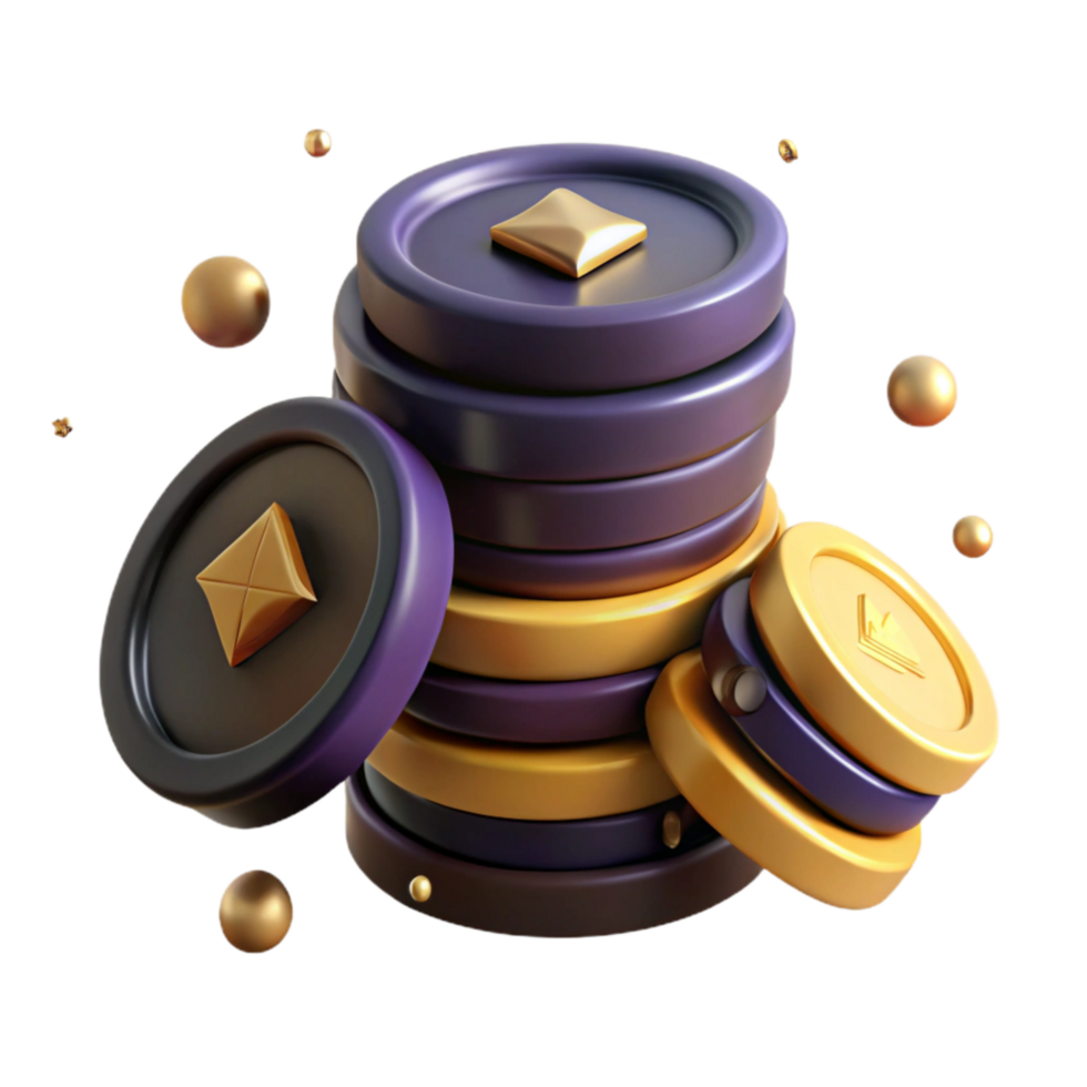 stunning artistic Stack of Coins Side View Transparent original png