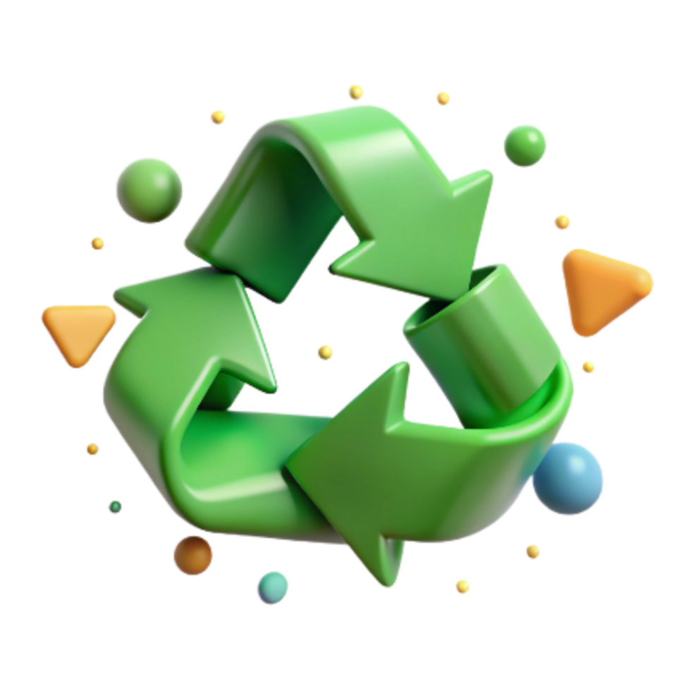 elegant vintage Recycle Logo Green Design Cutout Isolated on White high resolution png