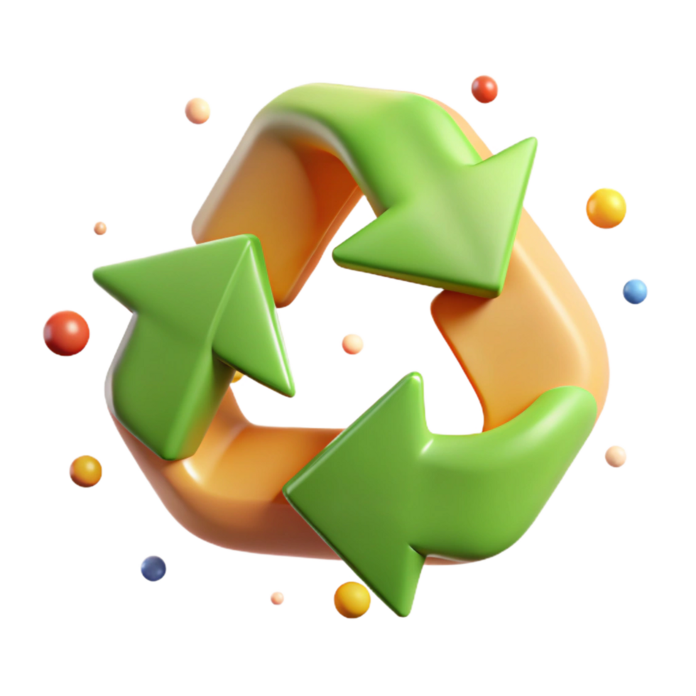 impressive modern Recycle Symbol Side View Isolated Element detailed png